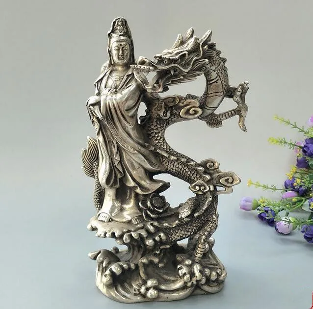 Китайская коллекция archaize белый медный Дракон Guanyin статуя Будды Бодхисаттва
Китайская коллекция archaize белый медный Дракон Guanyin статуя Будды Бодхисаттва