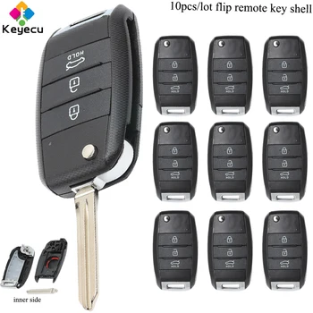 KEYECU 10PCS/Lot Smart Flip Remote Car Key Shell - 3 Buttons& Uncut Blade - FOB for Kia K3 Sorento Carens - Key Shell With Blade
KEYECU 10PCS/Lot Smart Flip Remote Car Key Shell - 3 Buttons& Uncut Blade - FOB for Kia K3 Sorento Carens - Key Shell With Blade