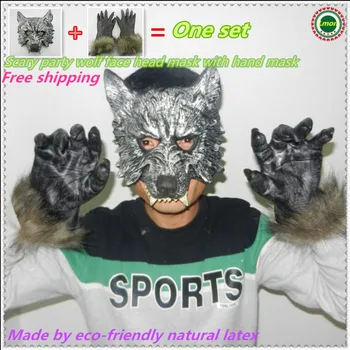 Free shipping Halloween horror devil masks party full head mask wolf face head mask with wolf gloves one full set cosplay
Free shipping Halloween horror devil masks party full head mask wolf face head mask with wolf gloves one full set cosplay