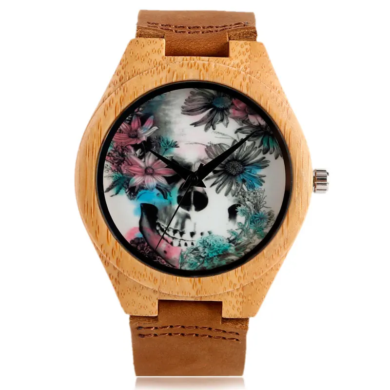Quartz Madera Bamboo Nature Wood WristWatch Genuine Leather Band Strap Fashion Wooden Men Skull Women Punk Clock Reloj Calavera 
Quartz Madera Bamboo Nature Wood WristWatch Genuine Leather Band Strap Fashion Wooden Men Skull Women Punk Clock Reloj Calavera