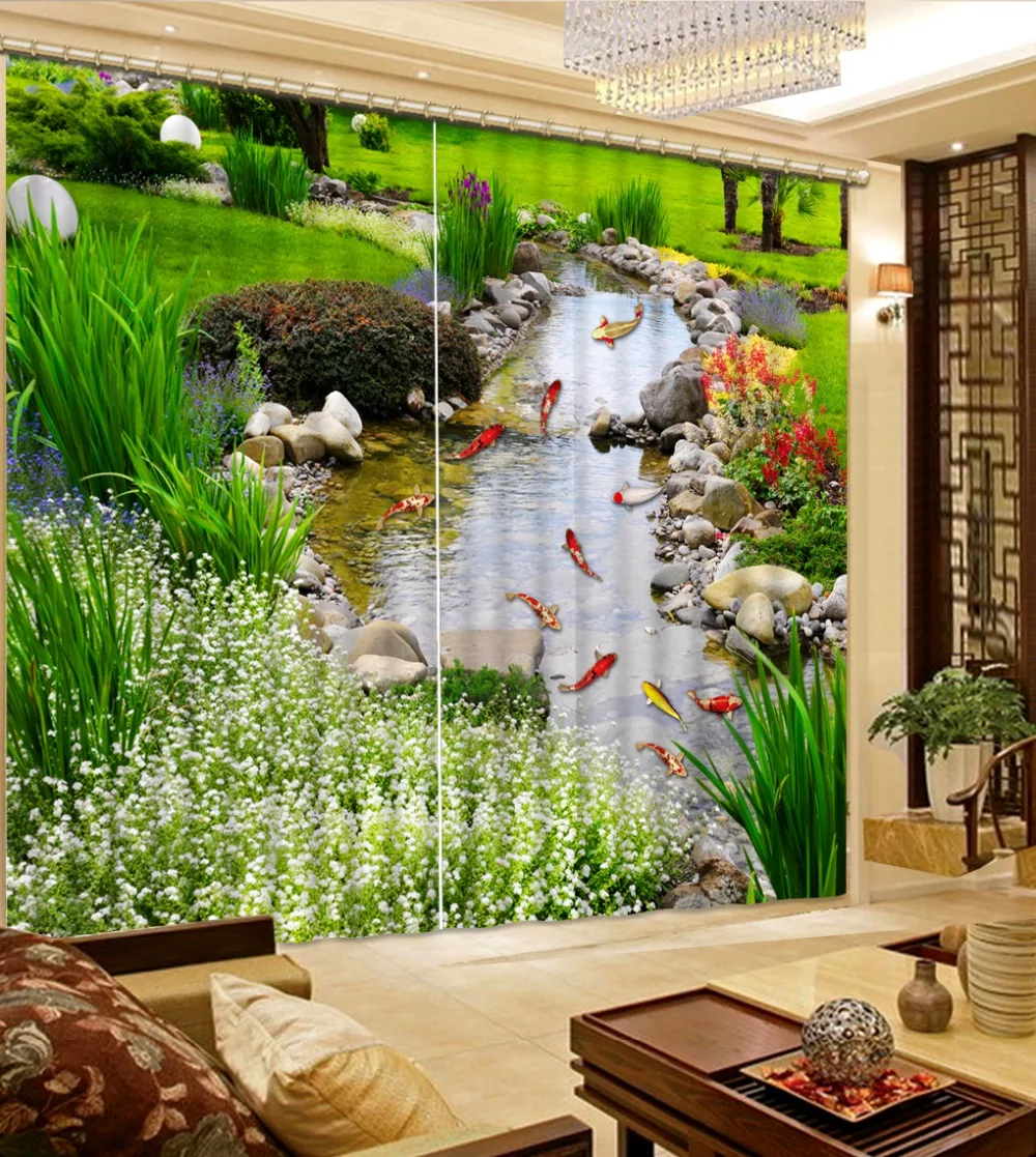 modern curtains customize 3d curtains Carp stream landscape curtains for living room kitchen blackout curtains
modern curtains customize 3d curtains Carp stream landscape curtains for living room kitchen blackout curtains