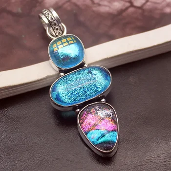 Hermosa 925 Sterling Silver Color Fantasy Rainbow Dichroic Glass Antique Prom Pendant Necklace Jewelry 2 1/2 INCH TF733
Hermosa 925 Sterling Silver Color Fantasy Rainbow Dichroic Glass Antique Prom Pendant Necklace Jewelry 2 1/2 INCH TF733