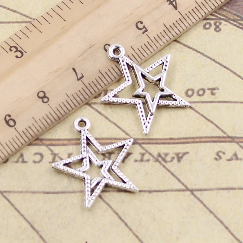 20pcs Charms Star Pentagram 23x20mm Tibetan Bronze Silver Color Pendants Antique Jewelry Making DIY Handmade Craft
20pcs Charms Star Pentagram 23x20mm Tibetan Bronze Silver Color Pendants Antique Jewelry Making DIY Handmade Craft