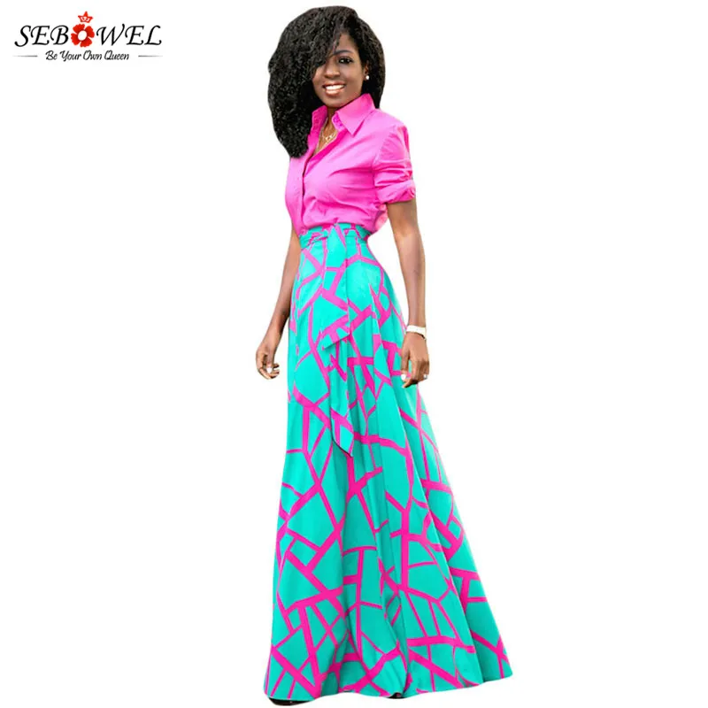 Pink-Mint-Scattered-Crack-Flowy-Maxi-Skirt-LC65036-3-3