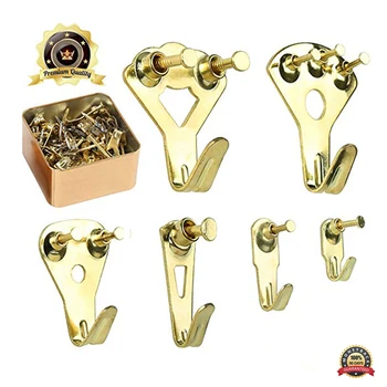 Picture Hangers Picture Hanging Kit Picture Frame Hangers for Heavy Duty Picture Frame with Wall Mounting Nails Golden
Picture Hangers Picture Hanging Kit Picture Frame Hangers for Heavy Duty Picture Frame with Wall Mounting Nails Golden