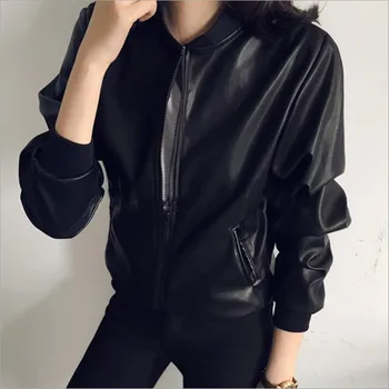 Female 2019 New Design Spring Autumn PU Leather Jacket Long Sleeved Coat Slim Black Zipper Motorcycle Jackets Harajuku
Female 2019 New Design Spring Autumn PU Leather Jacket Long Sleeved Coat Slim Black Zipper Motorcycle Jackets Harajuku