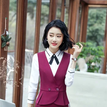 Novelty Wine Uniform Styles Formal Vest Coat & Waistcoat For Women Professional Business Work Wear Jackets Ladies Tops Blazers 
Novelty Wine Uniform Styles Formal Vest Coat & Waistcoat For Women Professional Business Work Wear Jackets Ladies Tops Blazers