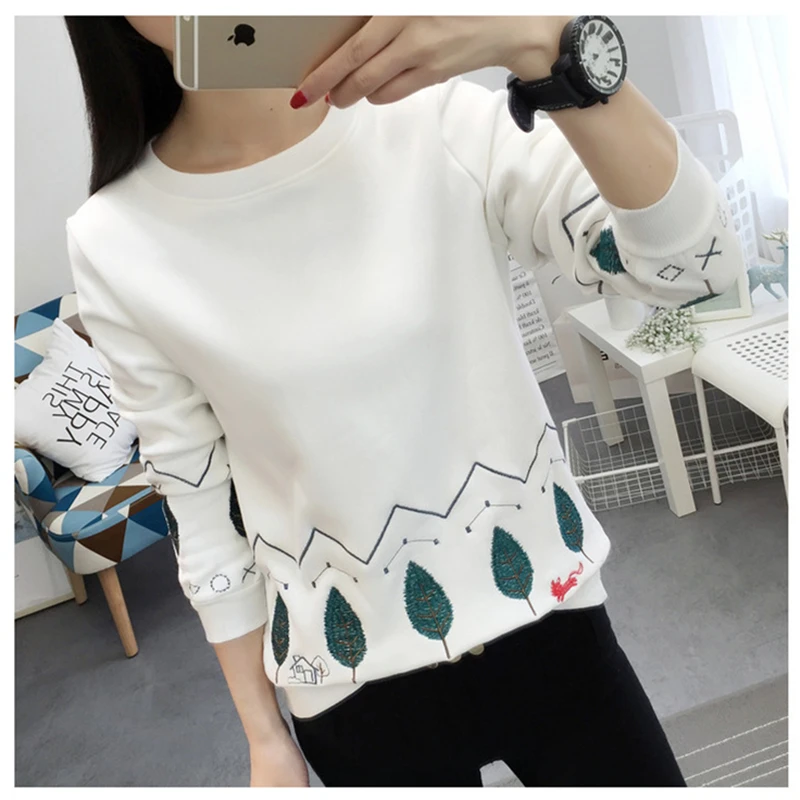 2019 New Autumn Winter Women T-shirt Kawaii Embroidery Long Sleeve T-shirt Velour Inside Thicken Warm Pullover Sweatshirt
2019 New Autumn Winter Women T-shirt Kawaii Embroidery Long Sleeve T-shirt Velour Inside Thicken Warm Pullover Sweatshirt