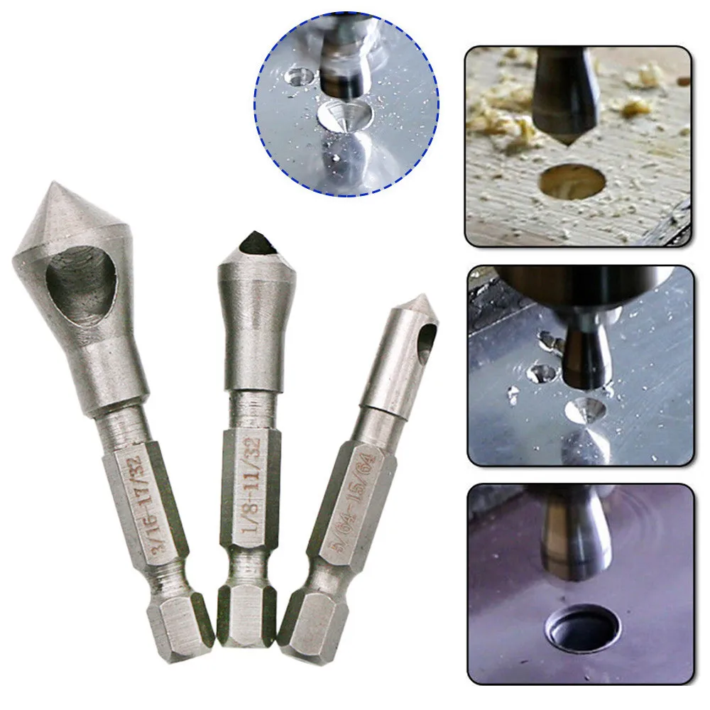 3Pcs Drill Bits Hole Opener Woodworking Portable Tools Set Deburring External Chamfer Tool Drill Bit Kit Accessories #K6
3Pcs Drill Bits Hole Opener Woodworking Portable Tools Set Deburring External Chamfer Tool Drill Bit Kit Accessories #K6