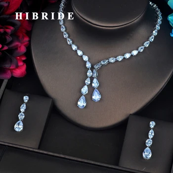 HIBRIDE Luxury Big Water Drop Elegant Women Cubic Zirconia Jewelry Set Necklace Sets Birthday Party Wholesale Price N-410
HIBRIDE Luxury Big Water Drop Elegant Women Cubic Zirconia Jewelry Set Necklace Sets Birthday Party Wholesale Price N-410