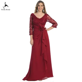 Eren Jossie Burgundy Silver Color Latest V-Neck 3/4 Sleeves Style Mother of the Bride Dresses Floor Length
Eren Jossie Burgundy Silver Color Latest V-Neck 3/4 Sleeves Style Mother of the Bride Dresses Floor Length