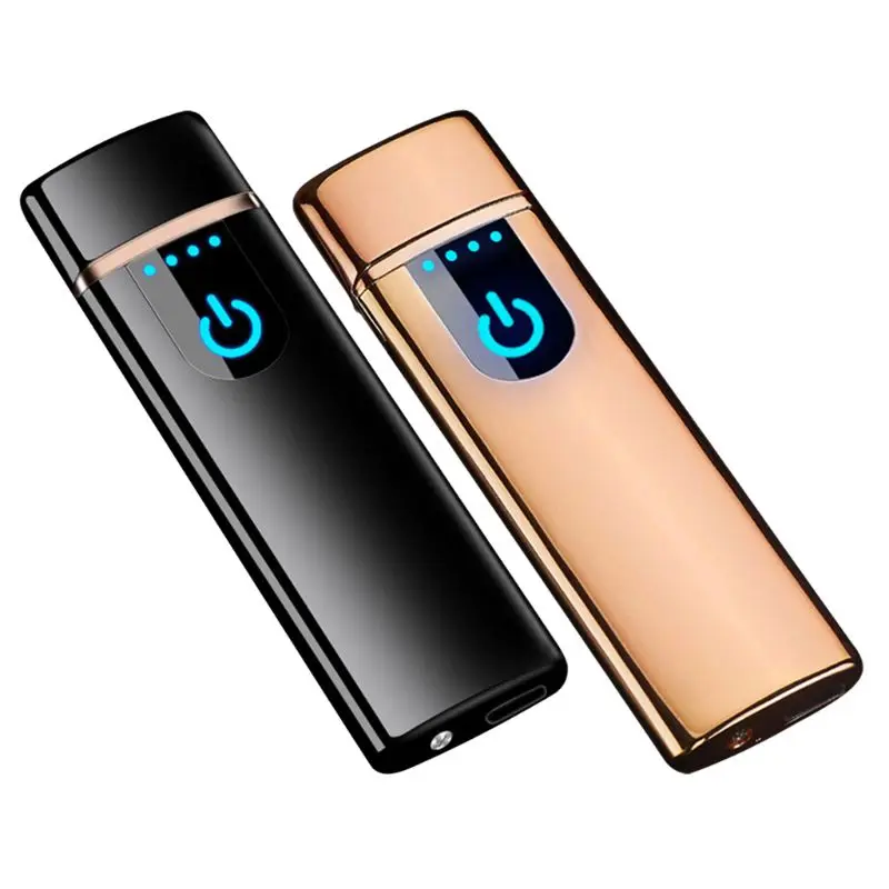 Mini USB Charging Sensor Touch Screen Electronic Tungsten Cigarette Lighter Flameless Rechargeable Windbreak