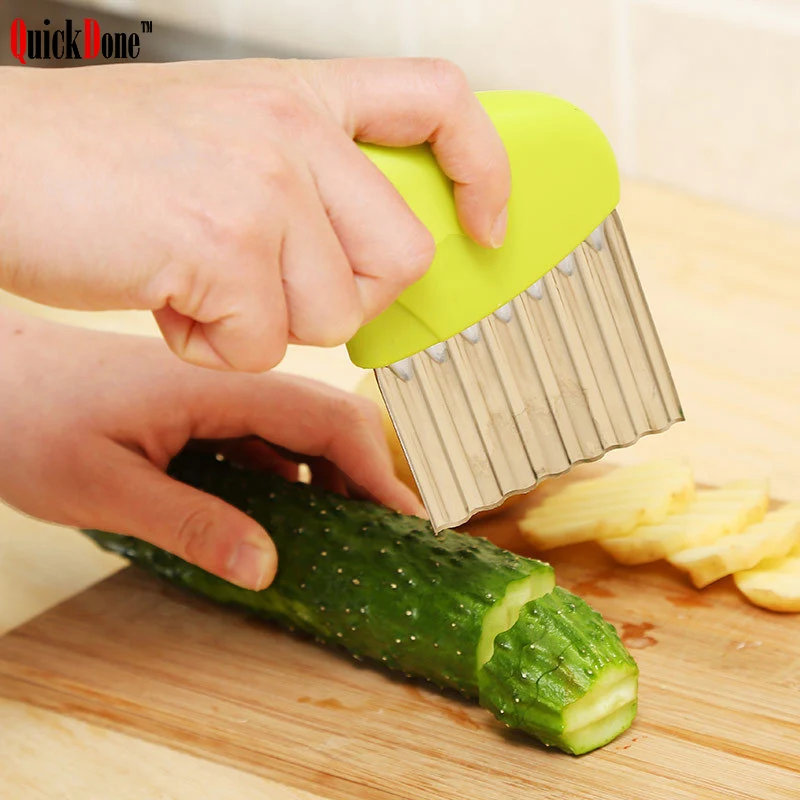 QuickDone 1PC Stainless Steel Potato French Fry Cutter With Wavy Blade Slicing Fruits Potato Wave Chopper Kitchen Tools AKC5387
QuickDone 1PC Stainless Steel Potato French Fry Cutter With Wavy Blade Slicing Fruits Potato Wave Chopper Kitchen Tools AKC5387