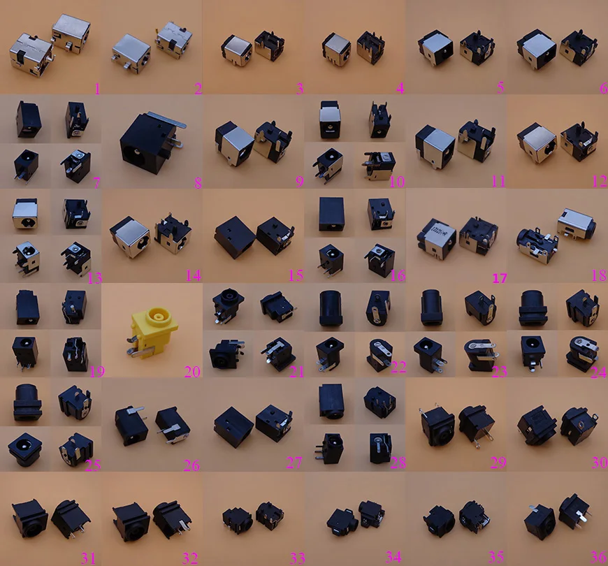 36 Models /180pcs DC usb Power Jack connector charging port socket for Lenovo For asus for acer for dell for HP /samsung laptop
36 Models /180pcs DC usb Power Jack connector charging port socket for Lenovo For asus for acer for dell for HP /samsung laptop