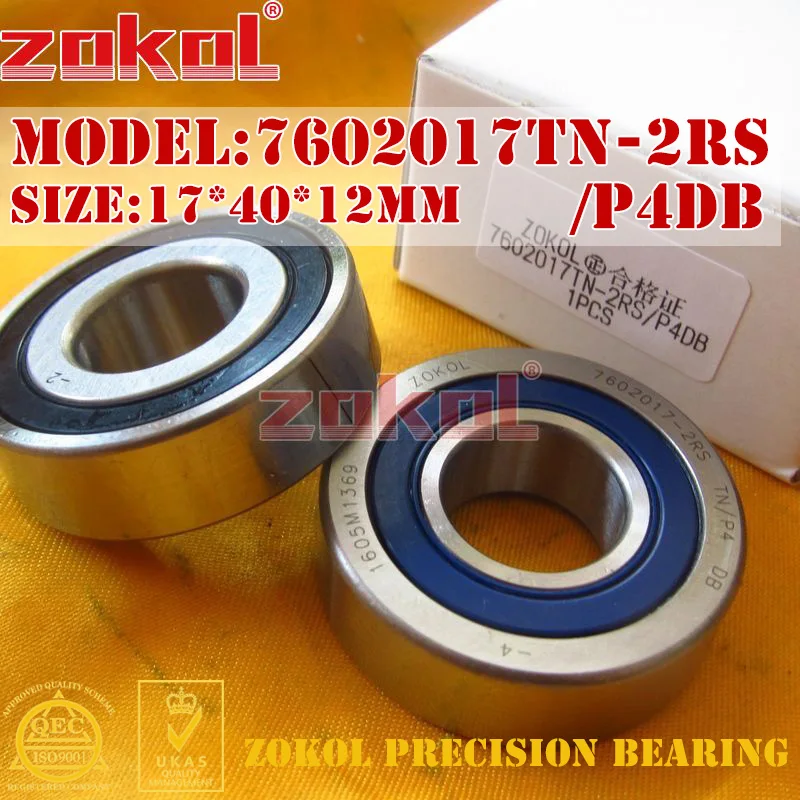 Подшипник zokol 7602017 TN 2RS P4 DB C 760203 2RSDB осевой угловой контактный шариковый подшипник