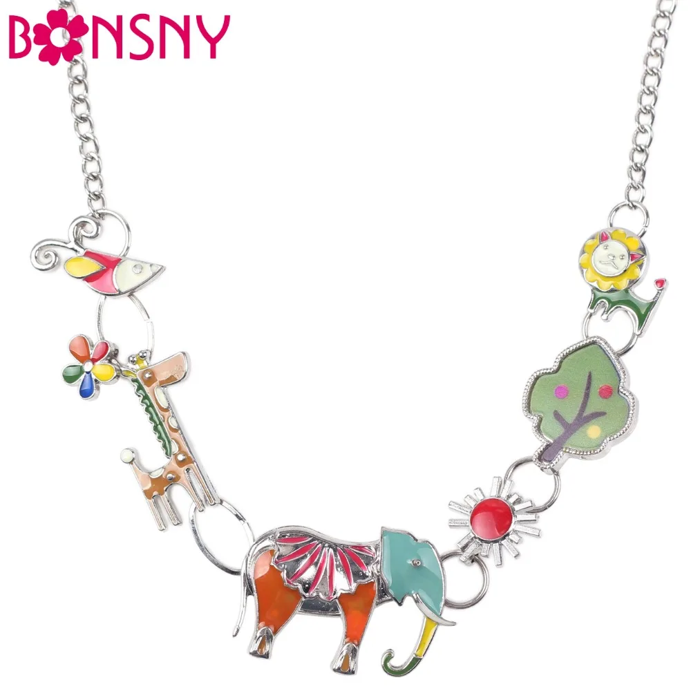 Bonsny Statement Elephant Necklace Enamel Giraffe Alloy lion Long Chain Pendants 2016 New Jewelry For Women Charm Collar
Bonsny Statement Elephant Necklace Enamel Giraffe Alloy lion Long Chain Pendants 2016 New Jewelry For Women Charm Collar