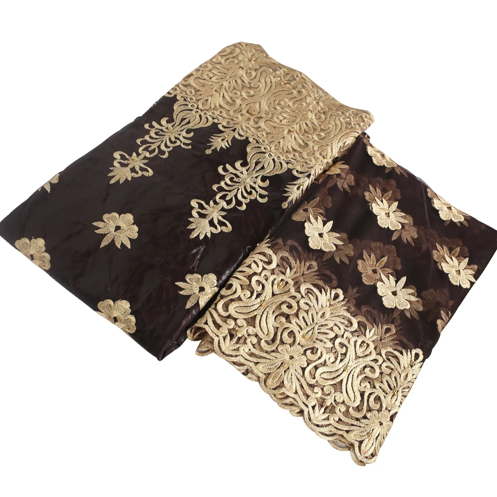 2019 brown African guinea brocade fabric african bazin riche embroidery beading top quality nigerian gele headtie 5+2yards/lot
2019 brown African guinea brocade fabric african bazin riche embroidery beading top quality nigerian gele headtie 5+2yards/lot