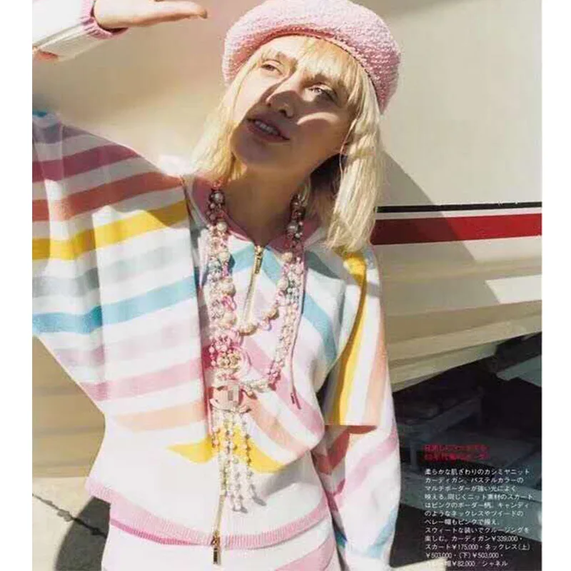 Cosmicchic Women Runway Hooded Rainbow Knit Cardigan 100% Cashmere Stripe Cardigan Sweater Rebecas Mujer
Cosmicchic Women Runway Hooded Rainbow Knit Cardigan 100% Cashmere Stripe Cardigan Sweater Rebecas Mujer