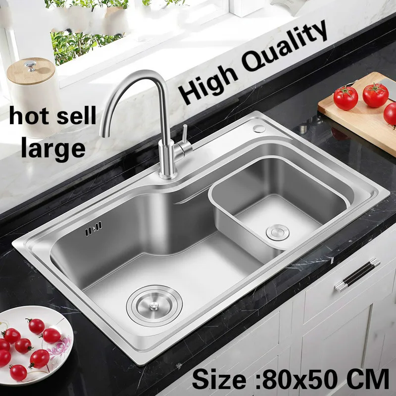 Free shipping Apartment luxurious standard kitchen single trough sink food grade 304 stainless steel big hot sell 800x500 MM
Free shipping Apartment luxurious standard kitchen single trough sink food grade 304 stainless steel big hot sell 800x500 MM
