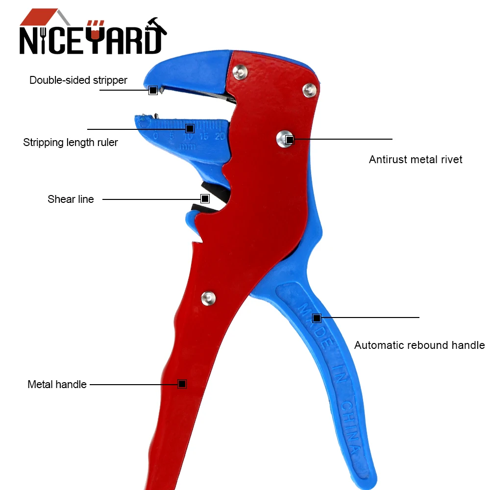 NICEYARD Adjustable Crimper Stripping Cutter Automatic Cable Wire Stripper For 0.2mm-3 mm Cable Wire Hand Tool
NICEYARD Adjustable Crimper Stripping Cutter Automatic Cable Wire Stripper For 0.2mm-3 mm Cable Wire Hand Tool