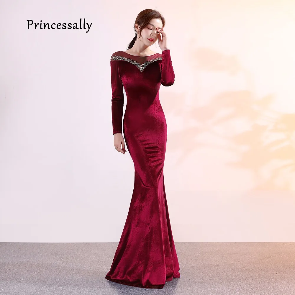 New Velour Mermaid Evening Dress Long Sleeves Reflective Prom Party Gown Formal For Ladies Mon Muslim Evening Dress Robe Soriee
New Velour Mermaid Evening Dress Long Sleeves Reflective Prom Party Gown Formal For Ladies Mon Muslim Evening Dress Robe Soriee