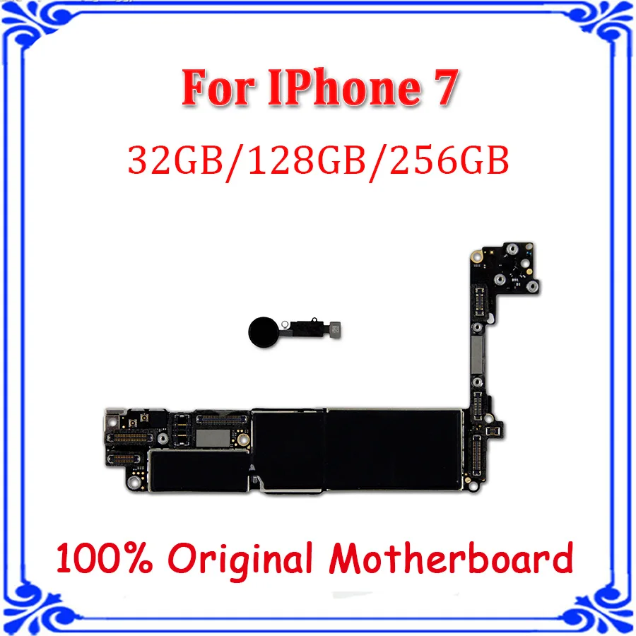 Motherboard Full Unlocked for iphone 7 4.7inch 32G 128G 256G version with touch ID Black Logic circuit board install IOS system
Motherboard Full Unlocked for iphone 7 4.7inch 32G 128G 256G version with touch ID Black Logic circuit board install IOS system