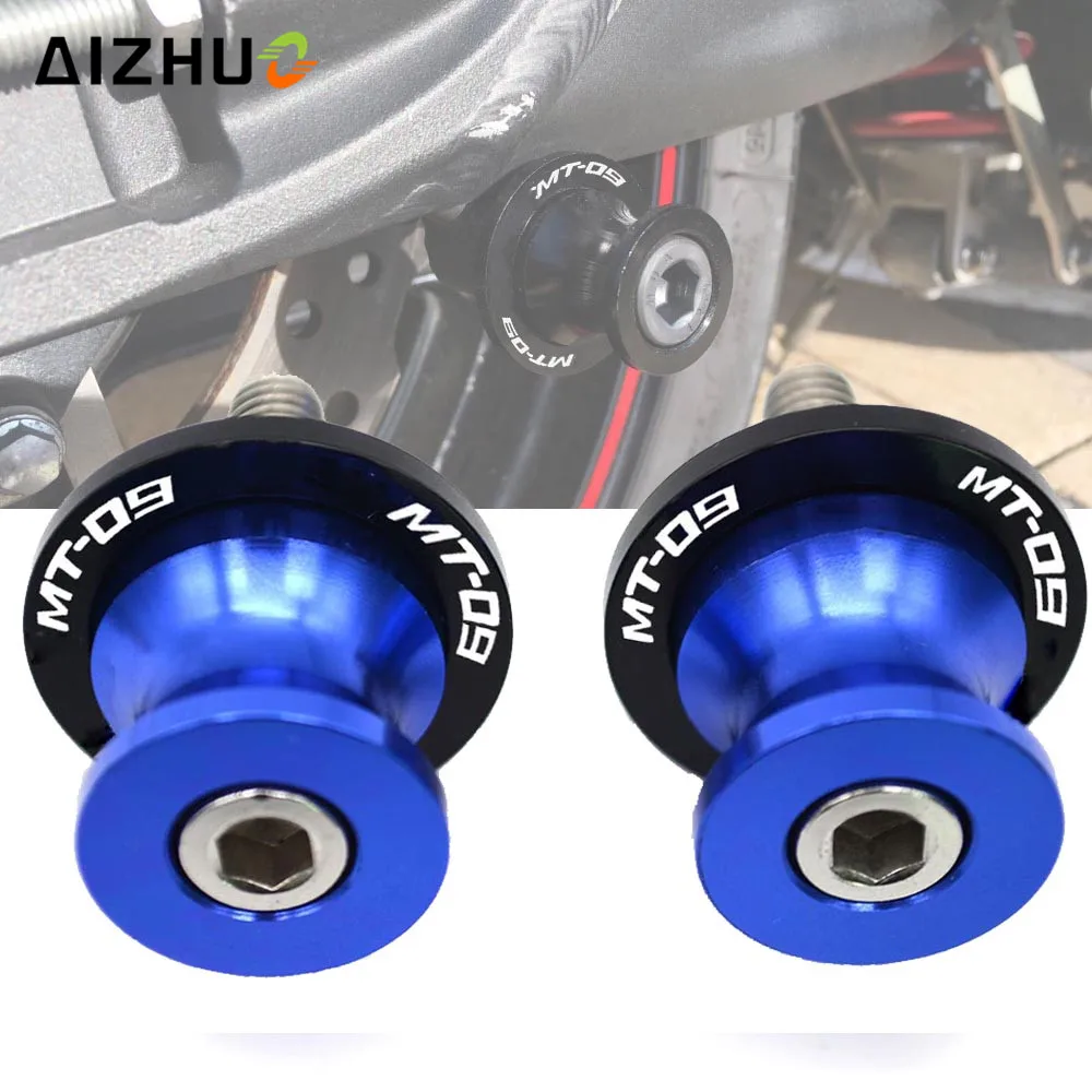 

For Yamaha MT09 MT-09 MT 09 2012 2013 2014 2015 Motorcycle Swingarm Sliders Spools Motorbike 6mm CNC Aluminum Rear Axle Sliders