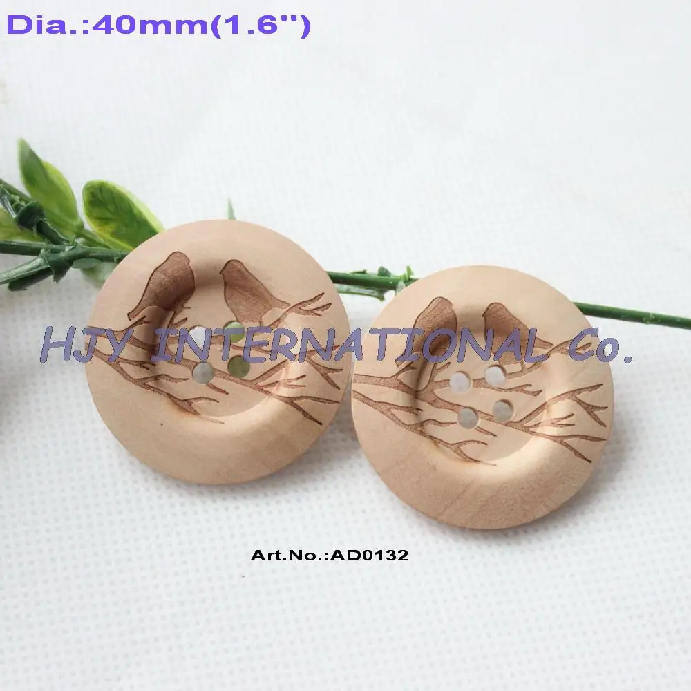 (10pcs/lot) 40mm 4 Holes Wooden Sewing Buttons Washable Bird Engraved Hat buttons Scrapbook 1.6"-AD0132
(10pcs/lot) 40mm 4 Holes Wooden Sewing Buttons Washable Bird Engraved Hat buttons Scrapbook 1.6"-AD0132