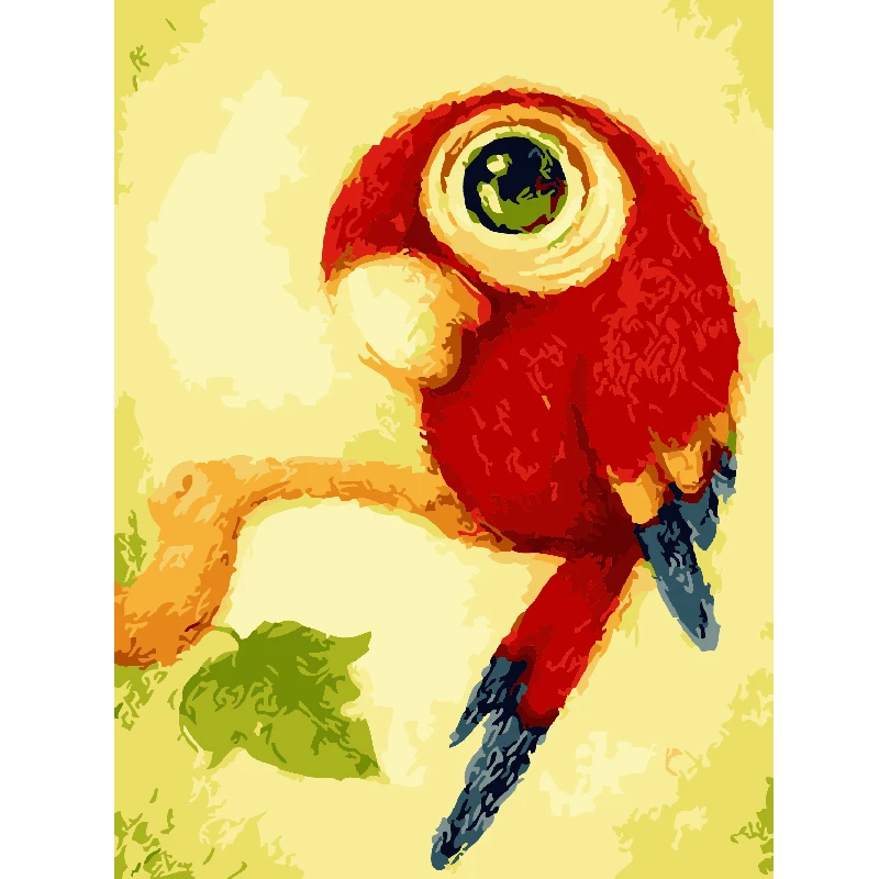 

Frameless Animal Cute Parrot DIY Painting By Numbers Kits Coloring Oil Painting On Canvas Drawing Home Artwork Wall Art Picture