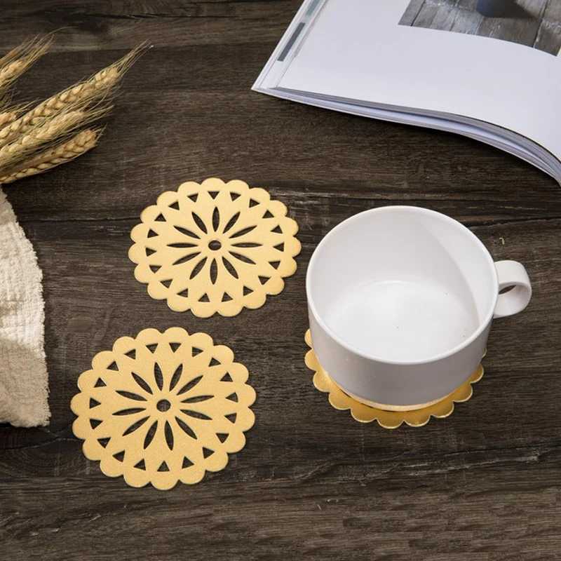 6pcs/set Cup Mat PVC Coaster Anti-slip Coffee Tea Mats Pad Lace Flower Hollow Doilies Table Placemat Kitchen Accessories Decor
6pcs/set Cup Mat PVC Coaster Anti-slip Coffee Tea Mats Pad Lace Flower Hollow Doilies Table Placemat Kitchen Accessories Decor