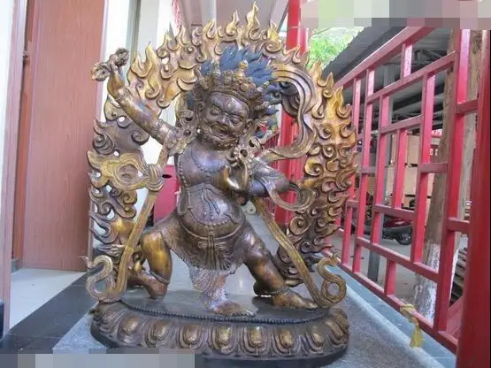 48"Huge Tibet Bronze Buddhism Tantric Vajrapani Dorje Mahakala Big Buddha Statue
48"Huge Tibet Bronze Buddhism Tantric Vajrapani Dorje Mahakala Big Buddha Statue