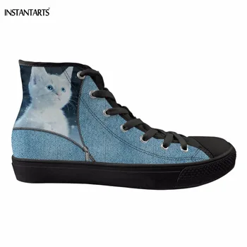 INSTANTARTS Cute Zipper Blue Denim Cat Print Women Skateboarding Shoes High Top Canvas Shoes for Womens Breathable Sports Shoes
INSTANTARTS Cute Zipper Blue Denim Cat Print Women Skateboarding Shoes High Top Canvas Shoes for Womens Breathable Sports Shoes