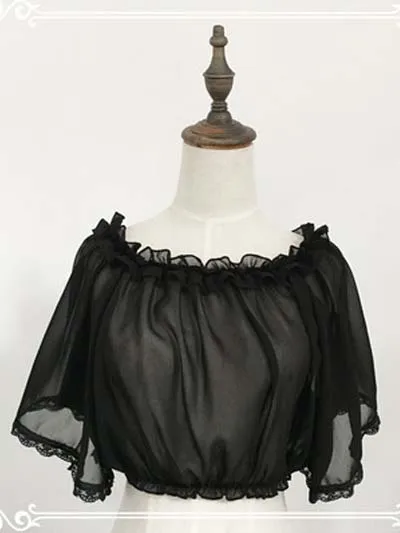Japanese lace Gothic lolita fashion Short Sleeves crop top Flying sleeves off shoulder Sweet classic white chiffon Lolita Blouse
Japanese lace Gothic lolita fashion Short Sleeves crop top Flying sleeves off shoulder Sweet classic white chiffon Lolita Blouse