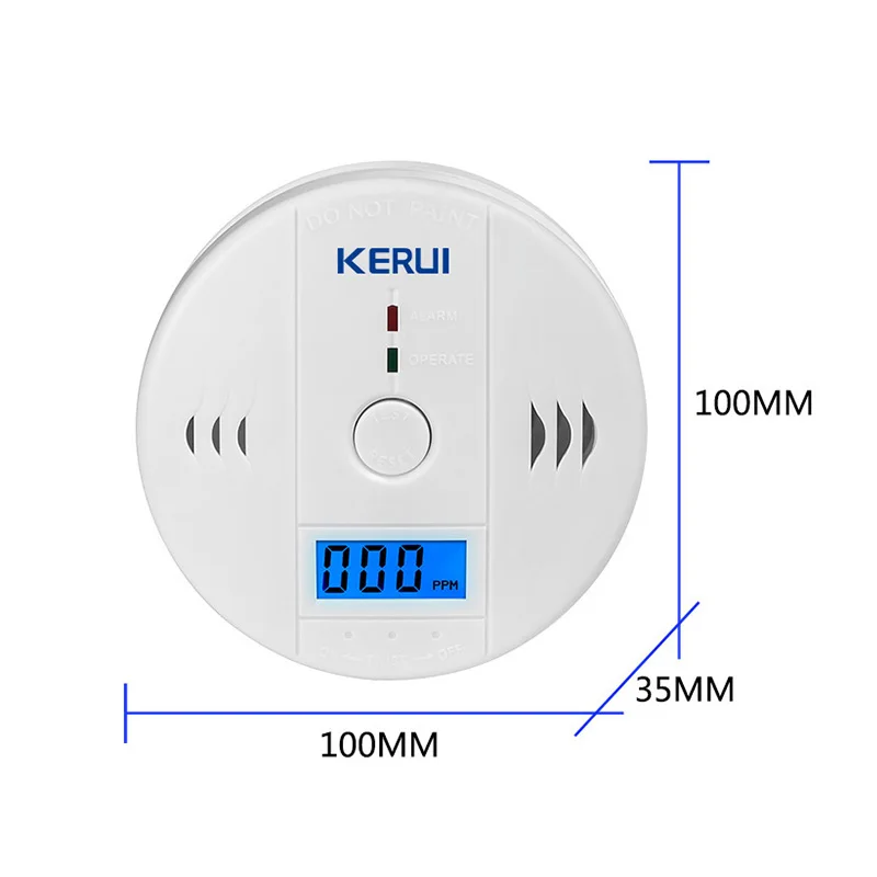 Датчик угарного газа KERUI 3 шт. детекторы с ЖК дисплеем неподвижная Рабочая