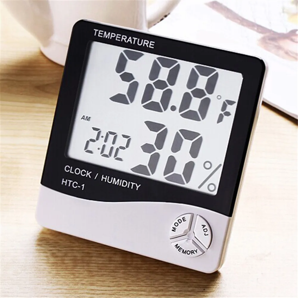 Alarm Clock Indoor Room LCD Electronic Temperature Humidity Meter Digital Thermometer Hygrometer Weather Station
Alarm Clock Indoor Room LCD Electronic Temperature Humidity Meter Digital Thermometer Hygrometer Weather Station