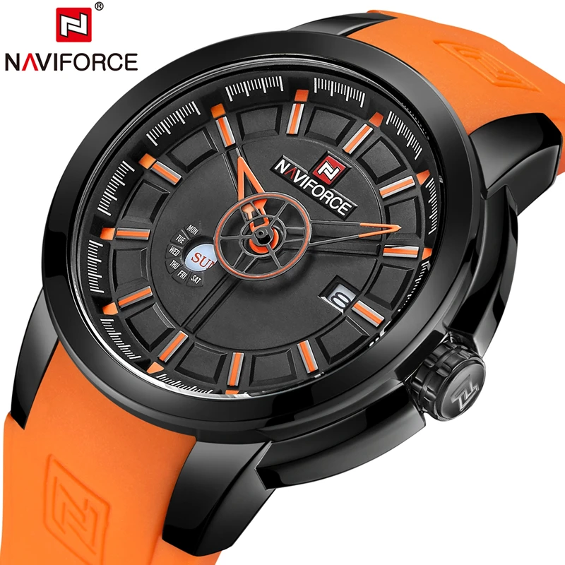 NAVIFORCE для мужчин s часы лучший бренд класса люкс Модные Силиконовые кварцевые