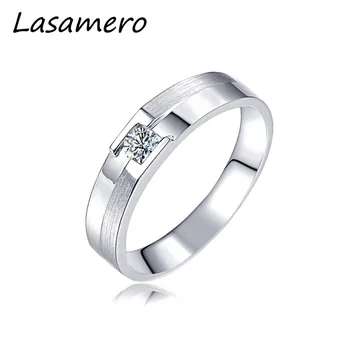 LASAMERO Rings for Men 0.153CT Round Cut Natural Diamond Center Ring 18k White Gold Engagement Wedding Ring
LASAMERO Rings for Men 0.153CT Round Cut Natural Diamond Center Ring 18k White Gold Engagement Wedding Ring