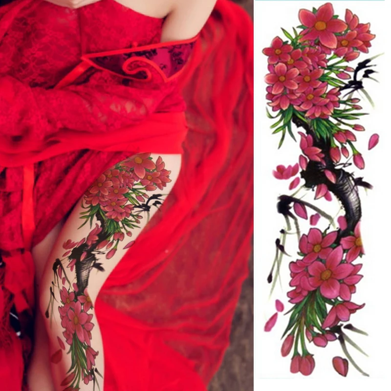 48*17cm Full Bright red Flower Arm/leg Temporary Tattoo Sticker set Body paint Water Transfer summer party peacock Comics girls
48*17cm Full Bright red Flower Arm/leg Temporary Tattoo Sticker set Body paint Water Transfer summer party peacock Comics girls