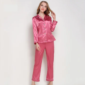 2019 Autumn New Arrival Women Satin Pajama Sets Long Sleeve Sleepwear Set Two-pieces Big Size V-neck Breathable Pyjamas 6 colors
2019 Autumn New Arrival Women Satin Pajama Sets Long Sleeve Sleepwear Set Two-pieces Big Size V-neck Breathable Pyjamas 6 colors