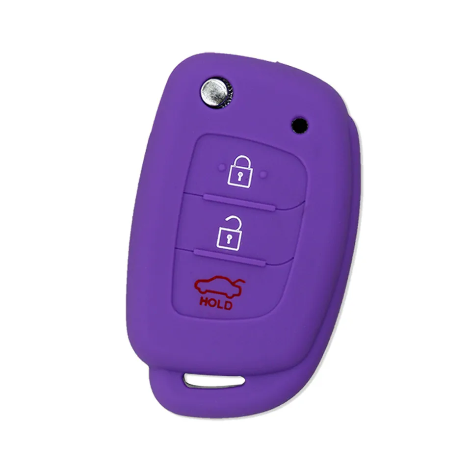 Cunymagos silicone car key fob Blank cover case skin set for Hyundai i20 ix35 solaris tucson 2017 accent santa fe smart remote accessories (4)