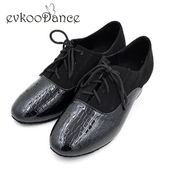 Black Nubuck With Patent Leather Size 4.5-13.5 Zapatos De Baile Heel Height 4cm Professional Latin Dance Shoes Men ML004 
Black Nubuck With Patent Leather Size 4.5-13.5 Zapatos De Baile Heel Height 4cm Professional Latin Dance Shoes Men ML004