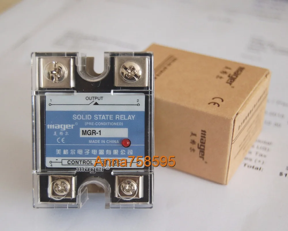 

Solid State Relay MGR-1 A4810 SSR 10A AC-AC Input 70-280V AC , Load 24-480V AC
