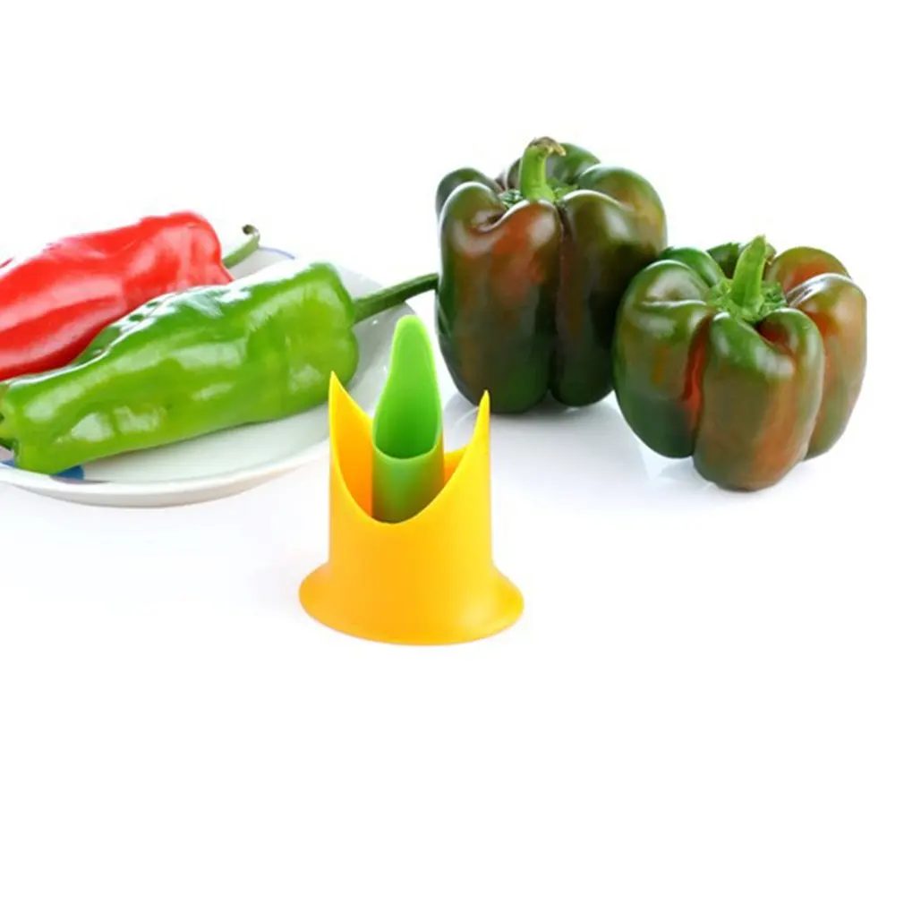 Practical Pepper Corer Slicer Pepper Seeded Remover Device Tomato Coring Device Fruit Vegetable Cutter
Practical Pepper Corer Slicer Pepper Seeded Remover Device Tomato Coring Device Fruit Vegetable Cutter