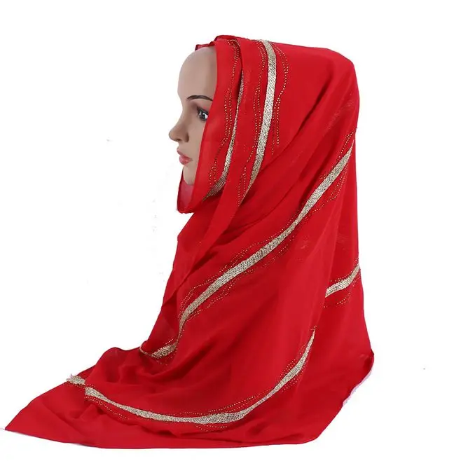Silk Feeling Chiffon Muslim hijab Scarf Women Glitter Islamic Shawl Luxury Strip Rhinestone Ornamental Wraps Sequins Muffler
Silk Feeling Chiffon Muslim hijab Scarf Women Glitter Islamic Shawl Luxury Strip Rhinestone Ornamental Wraps Sequins Muffler