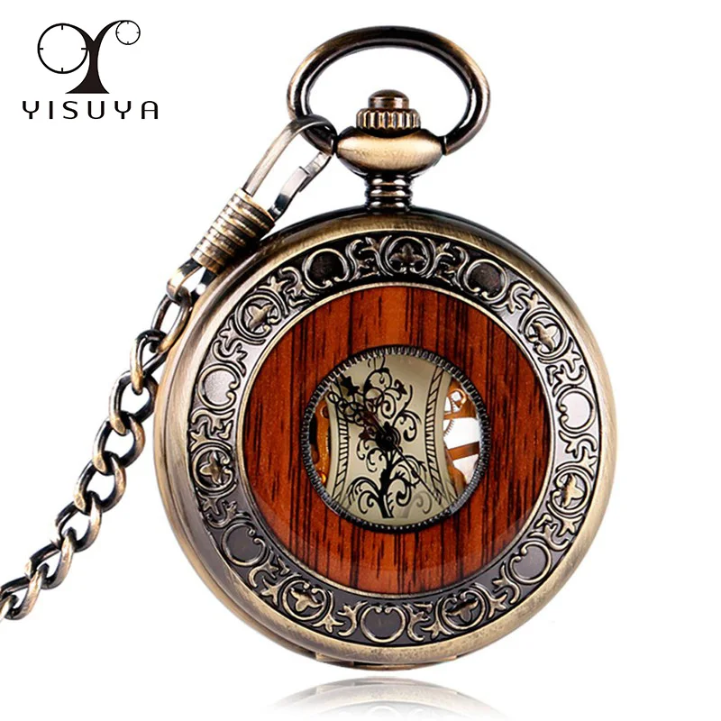 Wooden Men Pocket Watch Luxury Gift Mechanical Hand Winding Bronze Antique Style Skeleton Watch Steampunk Round Fob Watch
Wooden Men Pocket Watch Luxury Gift Mechanical Hand Winding Bronze Antique Style Skeleton Watch Steampunk Round Fob Watch
