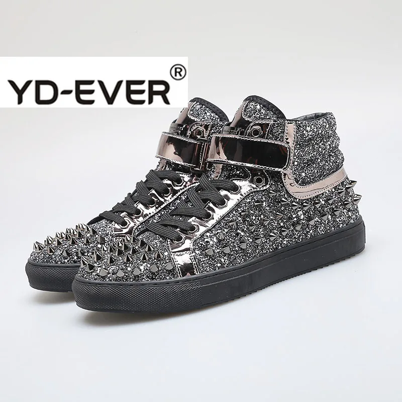 Skate Metal Casual Elevator Hip Hop Winter Sneakers Spike Black Glitter Shoes Stud Rubber Rivet Dandelion High Top Men Trainers
Skate Metal Casual Elevator Hip Hop Winter Sneakers Spike Black Glitter Shoes Stud Rubber Rivet Dandelion High Top Men Trainers