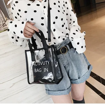 BEAU-Fashion Women Transparent Bag Clear Pvc Small Tote Messenger Bags Holographic Shoulder Bag Female Lady Handbag Girls Satc
BEAU-Fashion Women Transparent Bag Clear Pvc Small Tote Messenger Bags Holographic Shoulder Bag Female Lady Handbag Girls Satc
