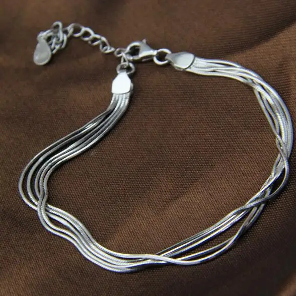 Female Soild 925 Sterling Silver Snake Chain Multilayer Bracelets Fashion Wrap Bracelet For Women Party Jewelry
Female Soild 925 Sterling Silver Snake Chain Multilayer Bracelets Fashion Wrap Bracelet For Women Party Jewelry