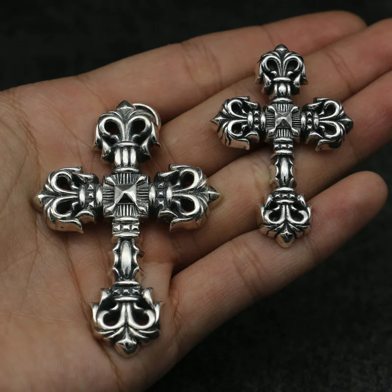 Sterling Silver Cross Necklace Big Pendants Influx Nightclub Street Fashion Accessories Rock Style Pendant
Sterling Silver Cross Necklace Big Pendants Influx Nightclub Street Fashion Accessories Rock Style Pendant