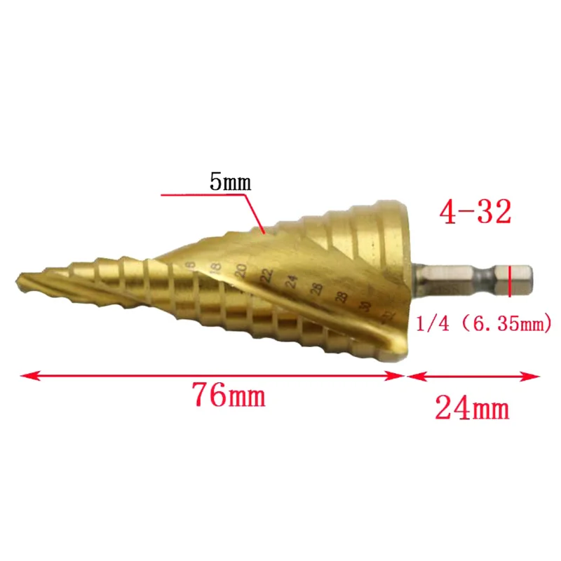 3 Pcs/Set HSS Spiral Groove Step Drill Titanium Coated Bit Kit for Iron Aluminum Plate Cutting Holes DTT88
3 Pcs/Set HSS Spiral Groove Step Drill Titanium Coated Bit Kit for Iron Aluminum Plate Cutting Holes DTT88